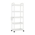 thumbnail image 1 of LiUMX 5-Tier Rolling Storage Cart | Slim Mobile Organizer Shelf for Kitchen, Bathroom & Living Room | 48.8" x 13.6" x 10" | White/Black | Plastic + Steel Frame with Wheels, 1 of 5