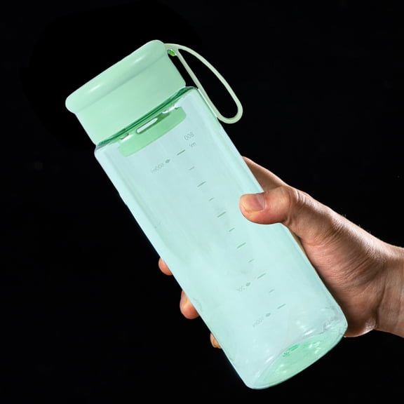 LiUMX 500ml Insulated Plastic Water Bottle, Leak-Proof & Drip-Free Design with Measurement Scale, Dishwasher Safe Travel Mug for Sports, Hiking, Work and School, Multiple Colors Available