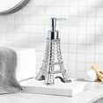 thumbnail image 1 of LiUMX 8.5oz Plastic Refillable Dispenser Bottle for Bathroom, 7.87x3.35 Inch Hand Soap & Shampoo Container with Excellent Seal, White/Silver, 1 of 5