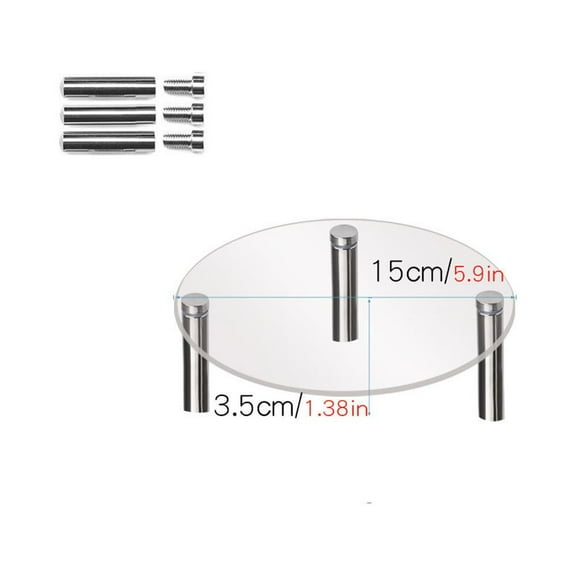LiUMX Acrylic Cake Display Stand with Metal Base, 3-Tier Transparent Dessert Rack for Cupcakes, Pastries, Table Placement at Weddings, Birthdays & Parties