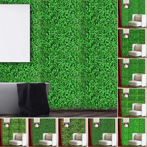 LiUMX Artificial Boxwood Hedges Panel | 40x60cm Green Fake Plant Wall | Indoor Outdoor Plastic Lawn Decor | Washable Mesh Backing for Home Store Event Decoration