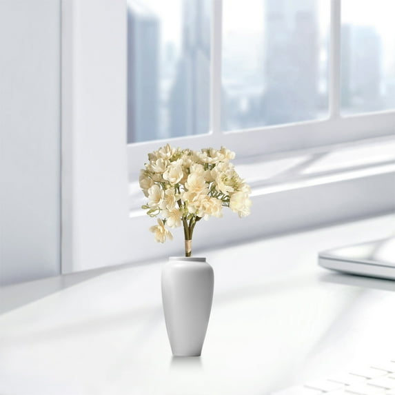 LiUMX Artificial Jasmine Flowers Bouquet | 4 Stems Realistic Silk Floral Arrangement for Wedding & Home Decor | White Purple Blue Pink Yellow