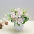 thumbnail image 1 of LiUMX Artificial Potted Plants Set of 1, 10.24" Plastic Simulation Flowers in Pink Beige White Red Purple Orange for Home Office Decor, 1 of 5