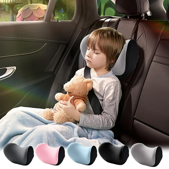 LiUMX Car Headrest Neck Pillow with Ergonomic Design | Blue Gray Dark Gray Pink Color Options | 10.23x6.69x3.93 Inches | Cervical Support for Long Drives