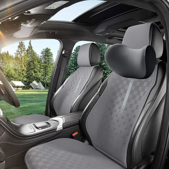 LiUMX Car Headrest Neck Pillow with Ergonomic Design | Blue Gray Dark Gray Pink Color Options | 10.23x6.69x3.93 Inches | Cervical Support for Long Drives