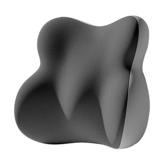 LiUMX Car Lumbar Support Pillow for Driving - Ergonomic Back & Neck Cushion - Gray Flock Foam Seat Cushion (15.35x13.39x1.97in) - Comfortable for Commuting, Travel & Camping