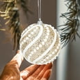 thumbnail image 1 of LiUMX Christmas Tree Balls | 8cm Snow Powder Decorations with Beads & Sequins | Gold White Pink Blue Colors | 2-Pack Holiday Ornaments, 1 of 5