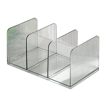LiUMX Clear Acrylic 3-Slot Desktop Book Organizer | Space Saving File Rack & Book Stand for Office or Student Desk | 10.24x5.91in Storage Rack