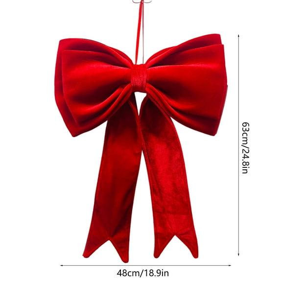 LiUMX Extra Large 24.8 Inch Red Flannel Christmas Bow - 3D Velvet Tree Topper Decoration for Wreaths, Gifts, and Party Decor
