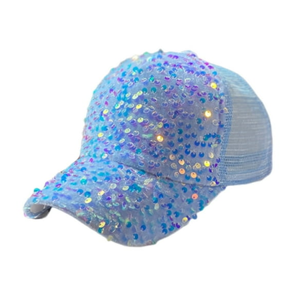 LiUMX Glitter Sequin Baseball Cap for Women | Adjustable Mesh Back Hat with Bling Bling Sequins | Breathable Sun Hat for Party, Travel, Outdoor Activities | One Size Fits (22-24.4 Inch)