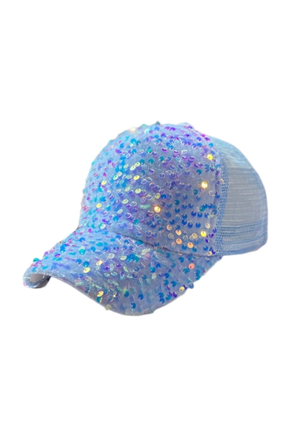 Glitter Sequin Baseball Cap for Women | Adjustable Mesh Back Hat with Bling Bling Sequins | Breathable Sun Hat for Party, Travel, Outdoor Activities | One Size Fits (22-24.4 Inch)