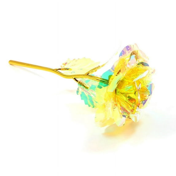 LiUMX Gold Foil Plastic Rose Ornament, Handcrafted Golden Artificial Flower with Gift Box for Valentine's Day, Birthday & Romantic Anniversary Gifts