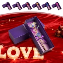 LiUMX Gold-Plated Preserved Rose Flower Gift Box - 25x6cm Gold Leaf Artificial Bloom for Mom's Day, Valentine's, Christmas - Multicolor Decorative Keepsake