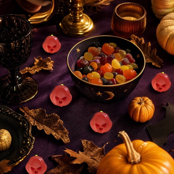 LiUMX Halloween Resin Mini Pumpkin Ghost Figurines, Cute Colorful Translucent Polyresin Decor for Desktop, Car Dashboard, Home, Party, Shelf Display