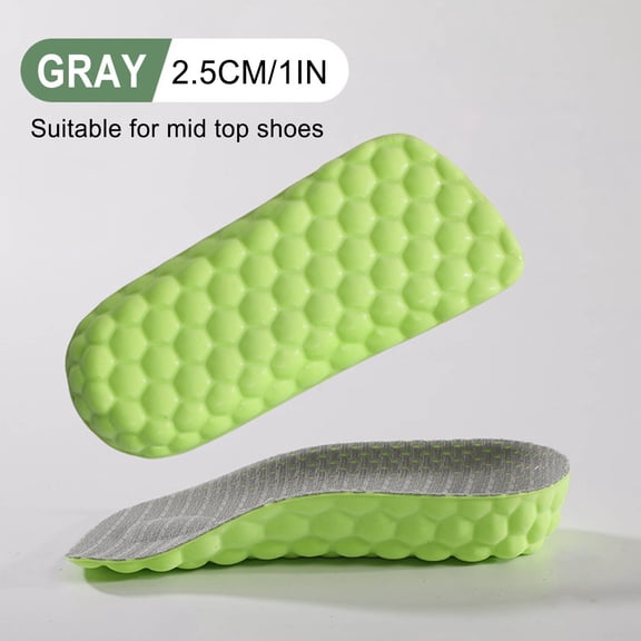LiUMX Height Increase Insoles (1.5/2.5/3.5cm) for Men & Women, 3/4 Length PU Foam Shoe Lifts with Arch Support for Flat Feet, Plantar Fasciitis & Heel Pain Relief
