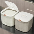 thumbnail image 1 of LiUMX Large Rice Storage Container | 10L Airtight Food Dispenser with Flip Lid | Countertop Cereal Grain Flour Beans Pet Food Bin | White or Gray ABS Plastic Kitchen Organizer, 1 of 5