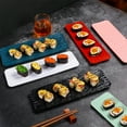 thumbnail image 1 of LiUMX Long Rectangular Plastic Serving Platters | Sushi, Cake & Party Trays | 11.5x3.74 Inch Plates for Entertaining, Restaurants & Family Gatherings | Set of 1, 1 of 5