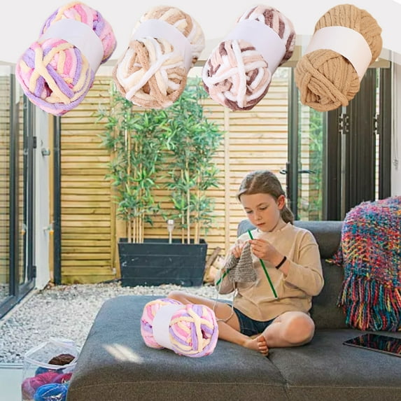 LiUMX MilkYarn for Knitting & Crochet | Tie Dye Colors | Soft Thick Yarn for Blankets & Crafts | 24 Yards 72FT | 50g Skein