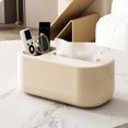 thumbnail image 1 of LiUMX Multifunctional Tissue Storage Box | Desktop & Bathroom Organizer | Waterproof Plastic Napkin Holder for Kitchen, Office & Car Use | White | 2 Size Options, 1 of 5