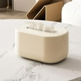 thumbnail image 1 of LiUMX Multifunctional Tissue Storage Box | Desktop & Bathroom Organizer | Waterproof Plastic Napkin Holder for Kitchen, Office & Car Use | White | 2 Size Options, 1 of 5