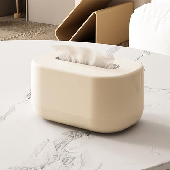 LiUMX Multifunctional Tissue Storage Box | Desktop & Bathroom Organizer | Waterproof Plastic Napkin Holder for Kitchen, Office & Car Use | White | 2 Size Options