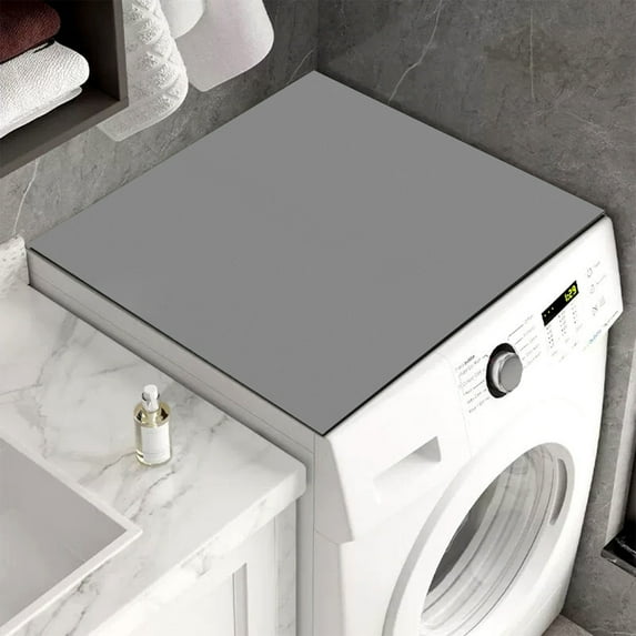 LiUMX PVC Refrigerator Mat 60x60cm, Non-Slip Rubber Backing Absorbent Diatomite Drum Washer Dryer Cover in Beige/Gray/Blue for Kitchen Appliance Protection
