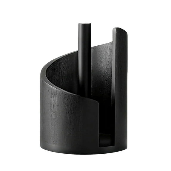 LiUMX Paper Towel Holder with Solid Wood Base and Black Iron Stand, 8.5 x 8.25 x 8.25 Inches, for Kitchen or Bathroom Countertop Use