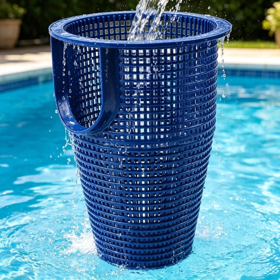LiUMX Plastic Pool Pump Strainer Basket, Light Blue Plastic Replacement Filter for Swimming Pool Circulation Pump, Collects Leaves Hair Debris, Backyard Pool Care