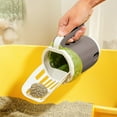 thumbnail image 1 of LiUMX Portable Cat Litter Scoopers with Waste Storage Container - 3-in-1 Litter Box Shovel, Holder & Disposal System, Lightweight Gray/Yellow/Green Plastic Design, 1 of 5
