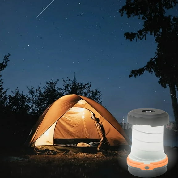 LiUMX Portable Retractable Camping Lantern with 3-Speed Dimming, 5W LED Light Powered 3 AA Batteries, ABS Material for Outdoor Hiking & Emergency