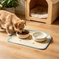 thumbnail image 1 of LiUMX Rectangular Silicone Pet Feeding Mat for Cats and Dogs, Non-Slip Waterproof Placemat with Spill-Proof Raised Edges, Easy-Clean Dishwashable Pet Bowl Tray, 1 of 6