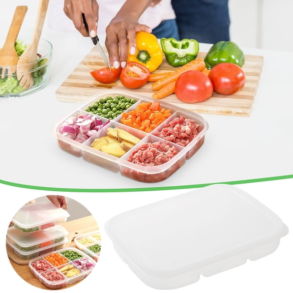 LiUMX Refrigerator Food Storage Container, 9.45x7.48x1.57 Inch Safe Plastic Produce Savers with Lid for Vegetables, Fruits, Berries, Dishwasher Safe & Stackable