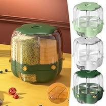LiUMX Rotating Rice and Grain Dispenser | 6-Compartment Dry Food Storage Container | Large Capacity Cereal Dispenser | Kitchen Pantry Organization | 27x26cm Size