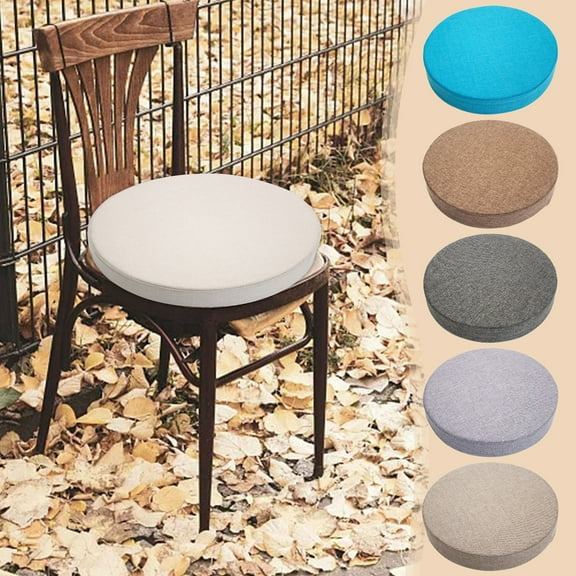 LiUMX Round Outdoor Chair Cushion for Patio Furniture | Waterproof & Removable Cover | Non-Slip Ties | Light Density Foam | Easy to Clean | 1-Piece Set
