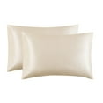 thumbnail image 1 of LiUMX Satin Pillowcase for Hair and Skin - 2 Pack 20x26 Inch Pillow Cases with Closure, Smooth Faux Silk for Men & Women, Standard Size Set, 1 of 5
