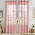 thumbnail image 1 of LiUMX Semi-Transparent Curtains 100x250cm with Silver Embossed Pattern, Polyester Sheer Window Drapes for Bedroom Living Room Study in 6 Colors (Gray, Khaki, Pink, Blue, Yellow, Green), 1 of 5