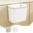 thumbnail image 1 of LiUMX Small Kitchen Trash Can with Press Lid | 1 Gallon Plastic Wastebasket for Bathroom, Dorm & Living Room | White Step-On Garbage Bin, 1 of 5