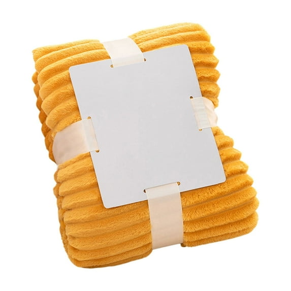 LiUMX Soft Thick Flannel Blanket 120x200cm - Plush Fleece Throw Blanket for Bed, Sofa & Couch, Ultra Cozy Winter Nap Blanket in 8 Colors (Yellow) - Machine Washable