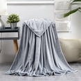 thumbnail image 1 of LiUMX Solid Color Flannel Fleece Blanket | Soft Velvet Conditioning Throw | 59x39 Inches | Gray, Khaki, Blue, Pink | 1-Piece Sofa Bed Blanket for Home & Travel, 1 of 5
