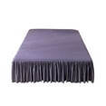thumbnail image 1 of LiUMX Solid Color Washed-Cotton Bed Skirt 59"x78", Dustproof Non-Slip Elastic Mattress Cover with Ruffled Edge, Purple, 1 of 5