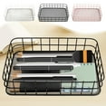 thumbnail image 1 of LiUMX Stainless Steel Storage Basket | Multi-Purpose Kitchen & Office Organizer | White & Pink Mirror Polished Design | 25x16x5.7cm Wire Mesh Container for Fruits, Vegetables & Supplies, 1 of 5
