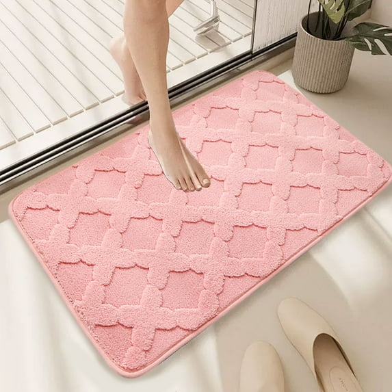 LiUMX Thickened Absorbent Bathroom Rug Mat | Non-Slip Toilet Floor Carpet | Soft Plush Bedroom Door Mat | 60x40cm | Multiple Colors