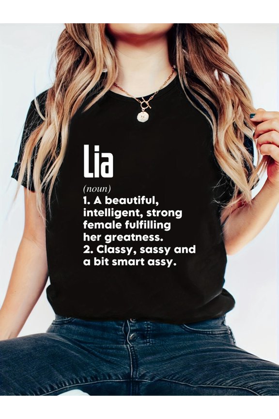 Lia Definition Funny Meaning Personalized Name T-Shirt