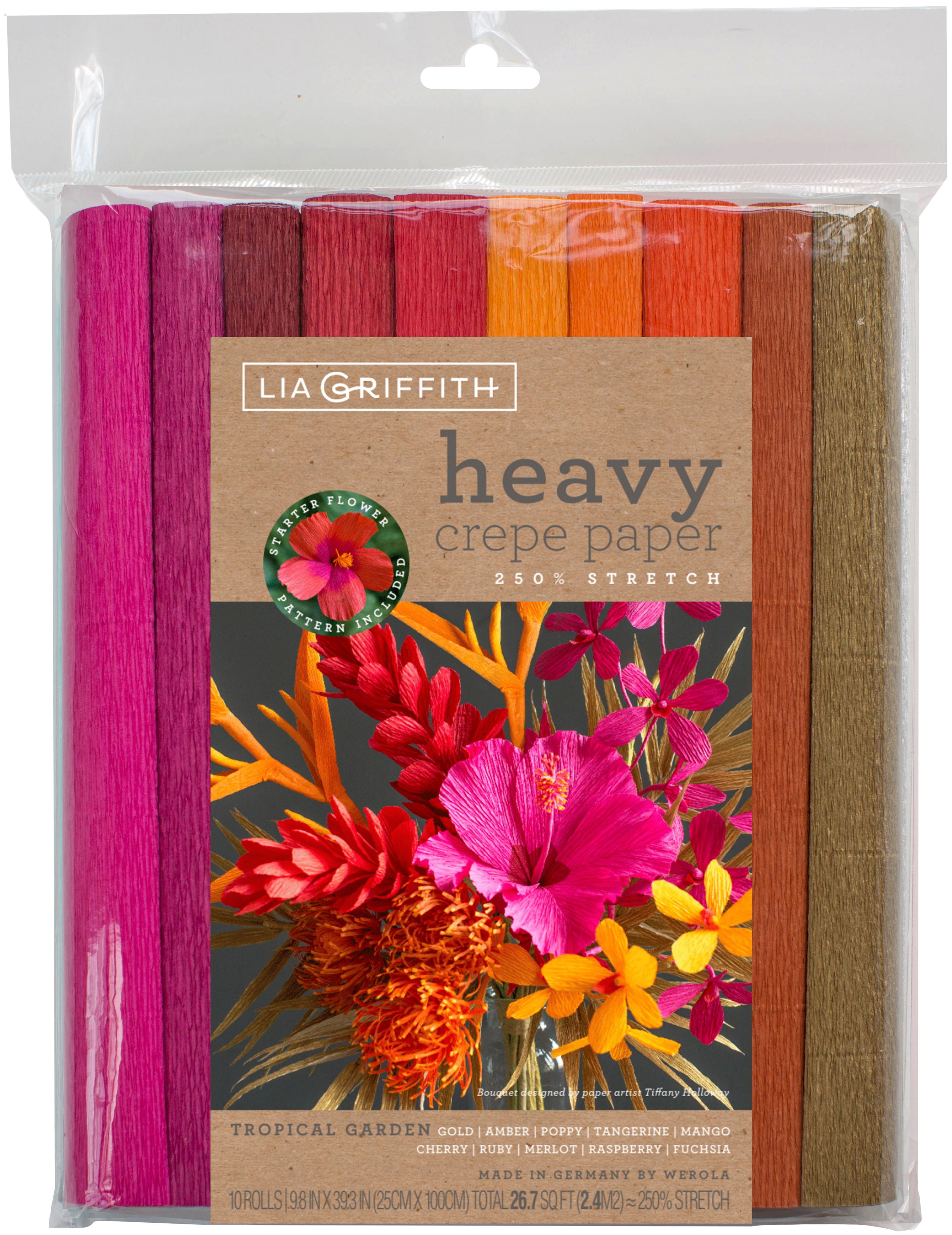 Lia Griffith 9.8x39.3 Tropical Garden Heavy Crepe Paper (10 Sheets)