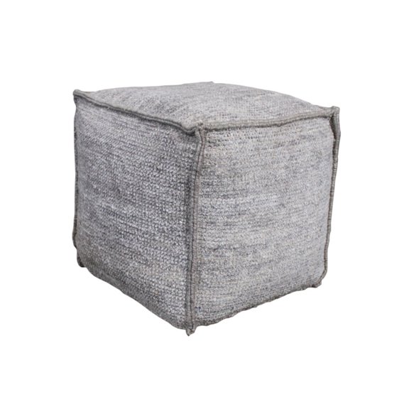 Lia Pouf Upholstered in Gray Fabric