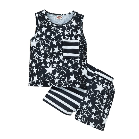 Liacowi 4th of July Baby Boys Summer Outfits Sleeveless Tank Top American Flag Short Pants Independence Day Sets