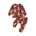 thumbnail image 1 of Liacowi Baby 2 Piece Spring Outfit Cute Cartoon Bear Print Long Sleeve Sweatshirt and Pants Set for Newborn Infant Fall Clothes, 1 of 8