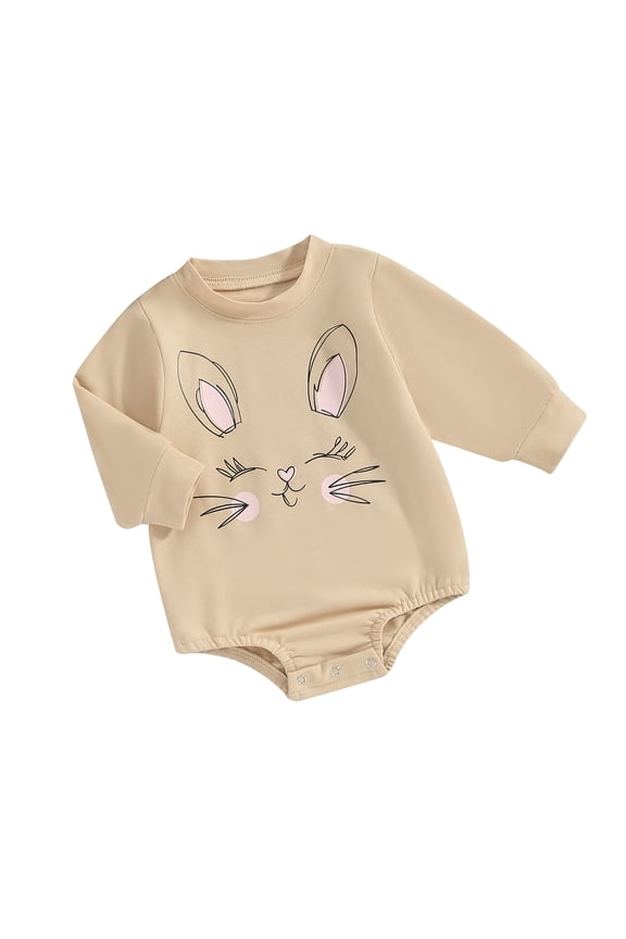 Baby Boys Girls Easter Romper 3M 6M 12M 18M Short Sleeve Bunny Print Bodysuits Jumpsuits for Infant Boys Girls Summer One Piece Clothes
