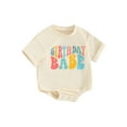 thumbnail image 1 of Liacowi Baby Boys Girls One Birthday Romper 3M 6M 12M 18M Infant Round Neck Short Sleeve Letter Print Jumpsuit Newborn Summer One Piece Clothes, 1 of 9