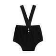 thumbnail image 1 of Liacowi Baby Boys Girls Suspender Shorts Infant Solid Color Ribbed Knitted Bloomers Overalls Summer Clothes, 1 of 9